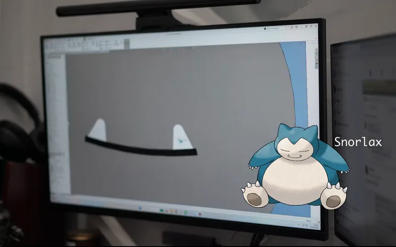 Màn hình CAD với hộp mang hình Snorlax