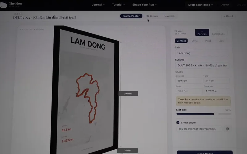 Khung tranh đường chạy trên web