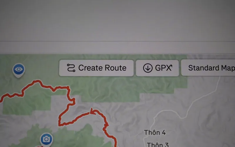 Trang activity trên website Strava với nút Export GPX